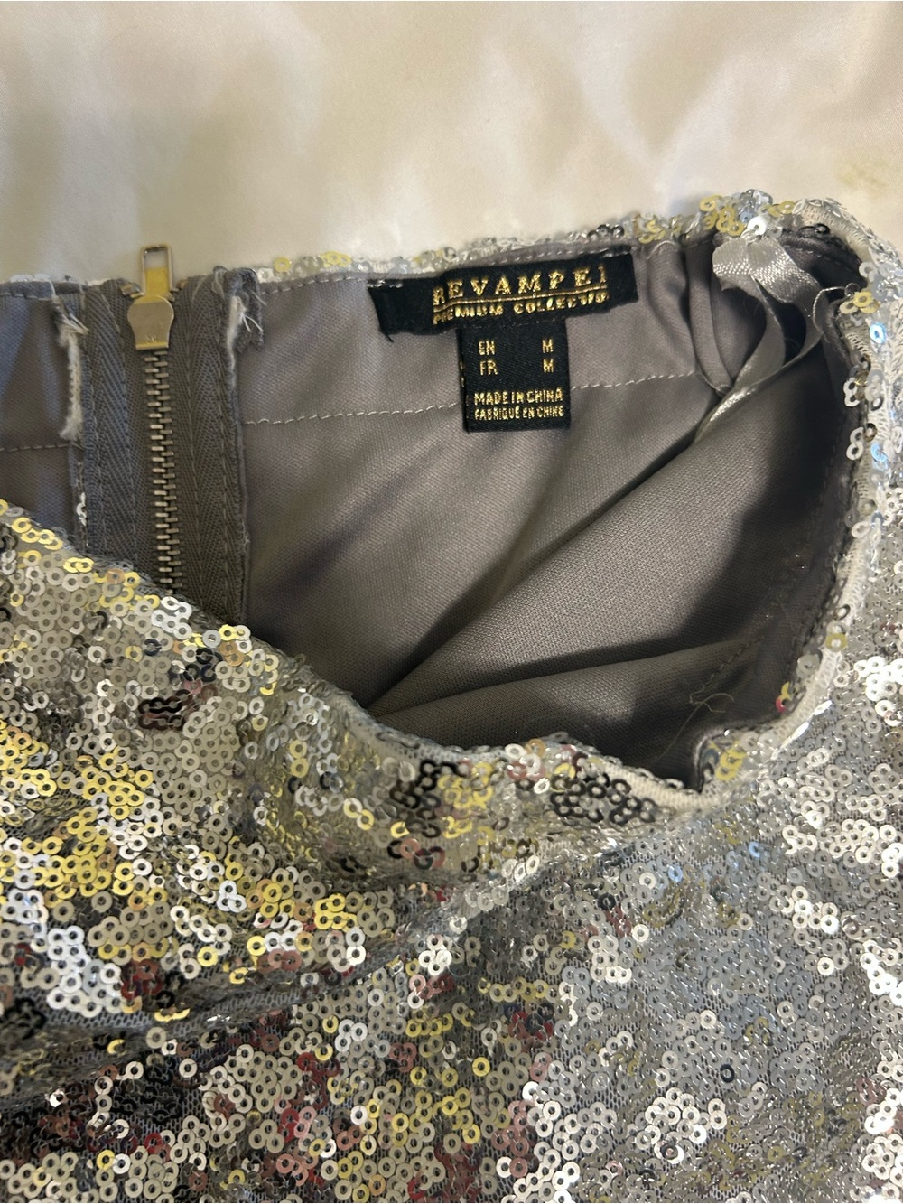Sequin Silver Mini Skirt - Picture 2 of 2